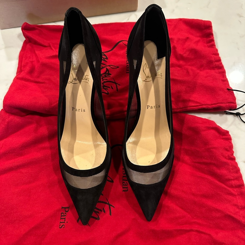 Christian Louboutin Galativi 85 black suede and mesh size 39.5